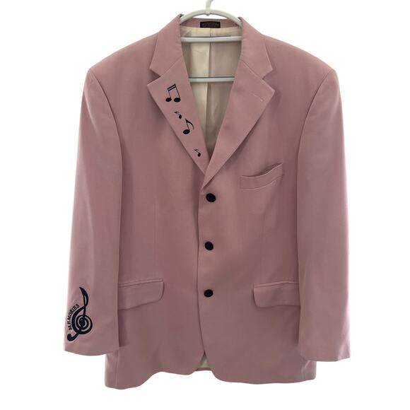 Irvine Park pink & black music note concert blazer size 42 R